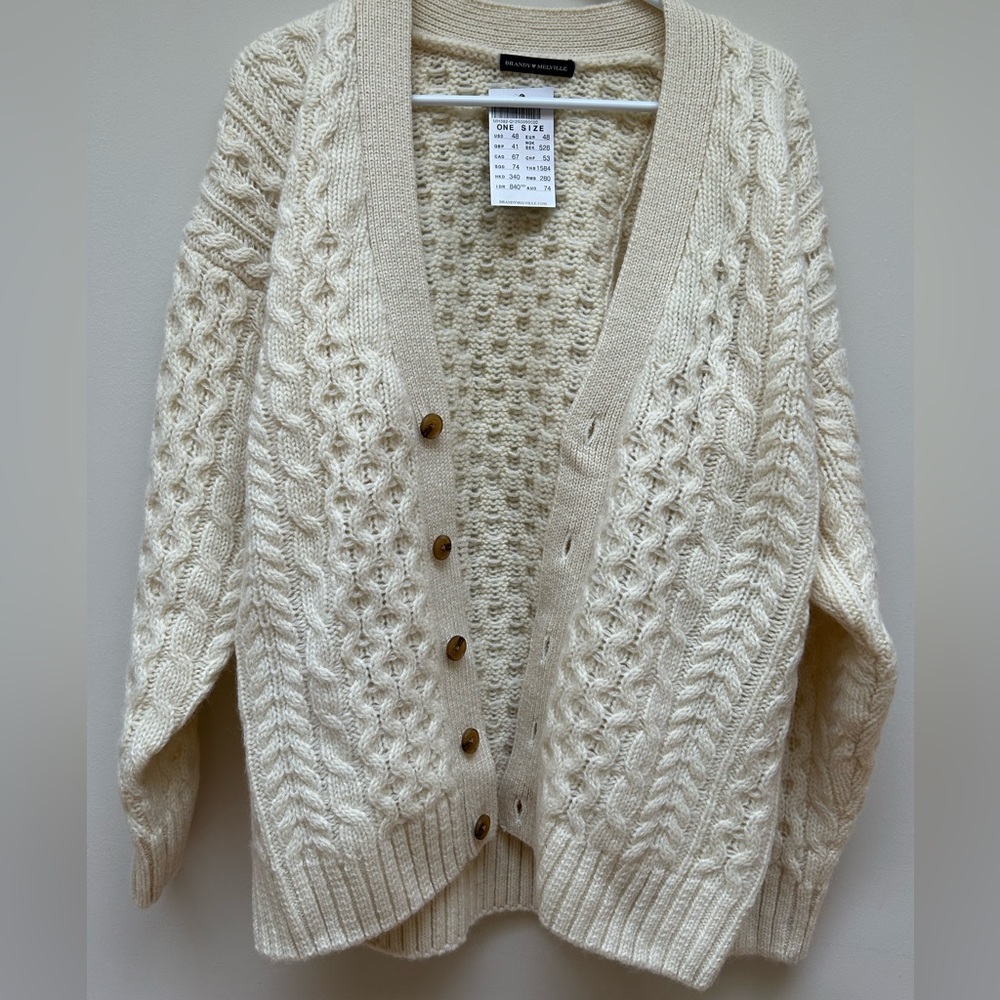 oversized brandy melville cardigan in cream